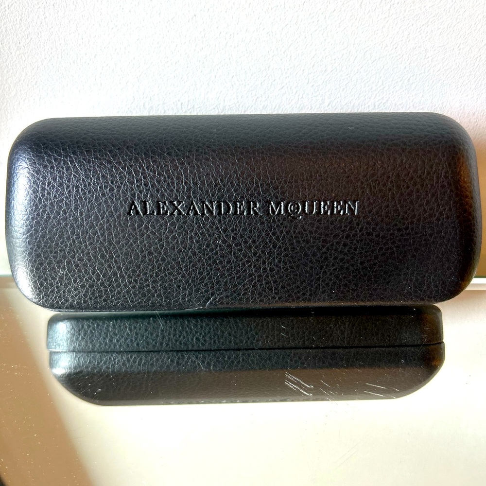 Alexander McQueen Black Leather Glasses Case